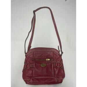 B.O.C. Born Concept Red Pebbled "Super organizer" Crossbody bag